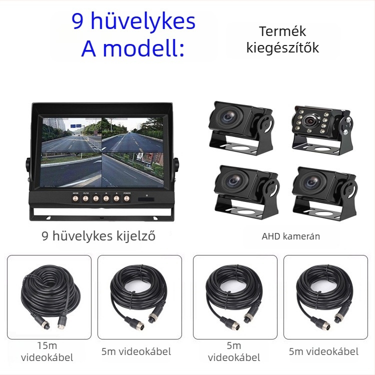 Kamionos menet közbeni DVR éjjellátással, 170° látószög, TF-kártya-támogatás, 1296P felbontás, 12-35V tápegység