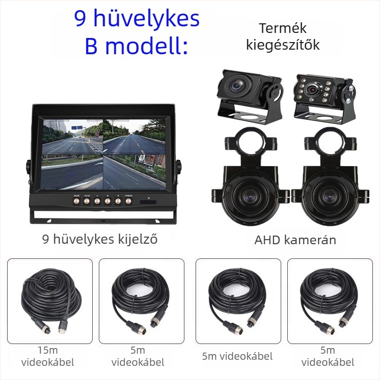 Kamionos menet közbeni DVR éjjellátással, 170° látószög, TF-kártya-támogatás, 1296P felbontás, 12-35V tápegység