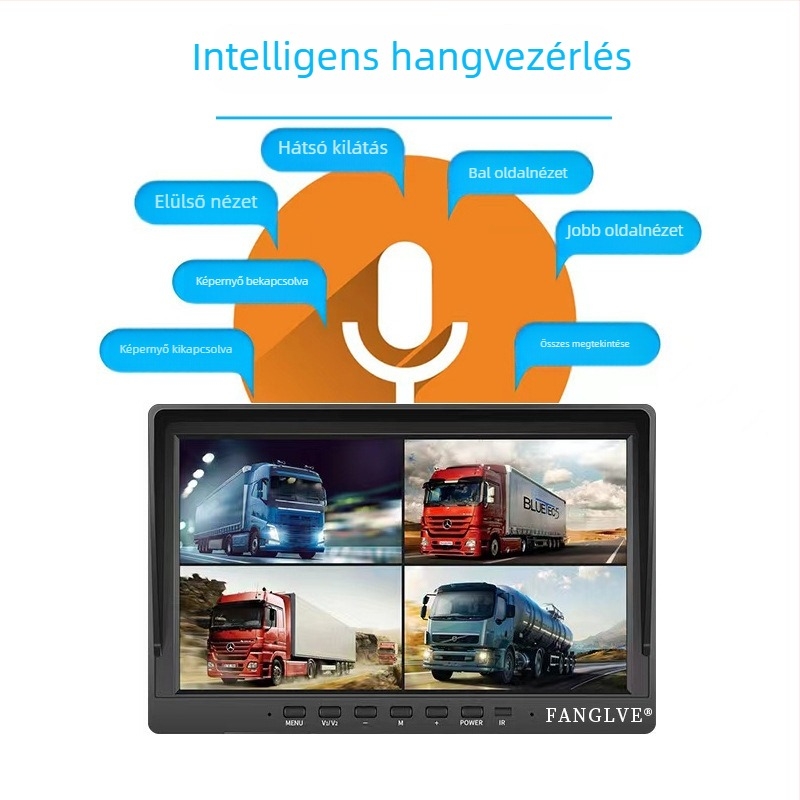 Kamionos menet közbeni DVR éjjellátással, 170° látószög, TF-kártya-támogatás, 1296P felbontás, 12-35V tápegység