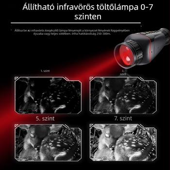 Monokuláris éjjellátó készülék, 8x nagyítás, 25 mm objektív, 300 m éjjeli látótávolság, tömeg 240 g, működési feszültség 3.7 V