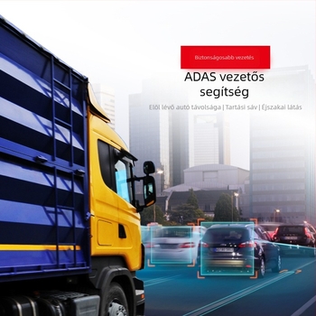 ADAS-szal ellátott autókamerás dash cam, 360° forgó objektív, 1080p, 140° látómező, USB interfész
