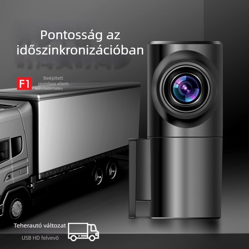 ADAS-szal ellátott autókamerás dash cam, 360° forgó objektív, 1080p, 140° látómező, USB interfész