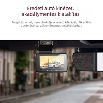Kétobjektívű autós dashcam, 1080p, elő- és hátsó kamera, 170° látószög, F1.5 diafragma, éjszakai látás