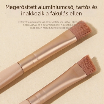 Boran 5 részes sminkecset készlet — nylon sörték, műanyag nyél, dobozos csomagolás, hordozható, összes hossz 13,5 cm