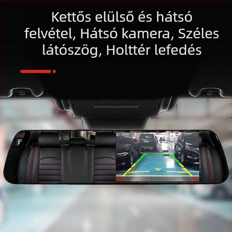 Autó dash kamera – elől-hátul egyidejű felvétel, 360° panoráma, 1080p, éjszakai látás, F2.0-ös fényerő