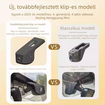 Wuling Hongguang Mini dashcam Macaron EV – gyári eredeti, 4K ultraéles, éjszakai látás, rejtett kialakítás, kábelezés nélkül, elő- és hátsó kettős felvétel