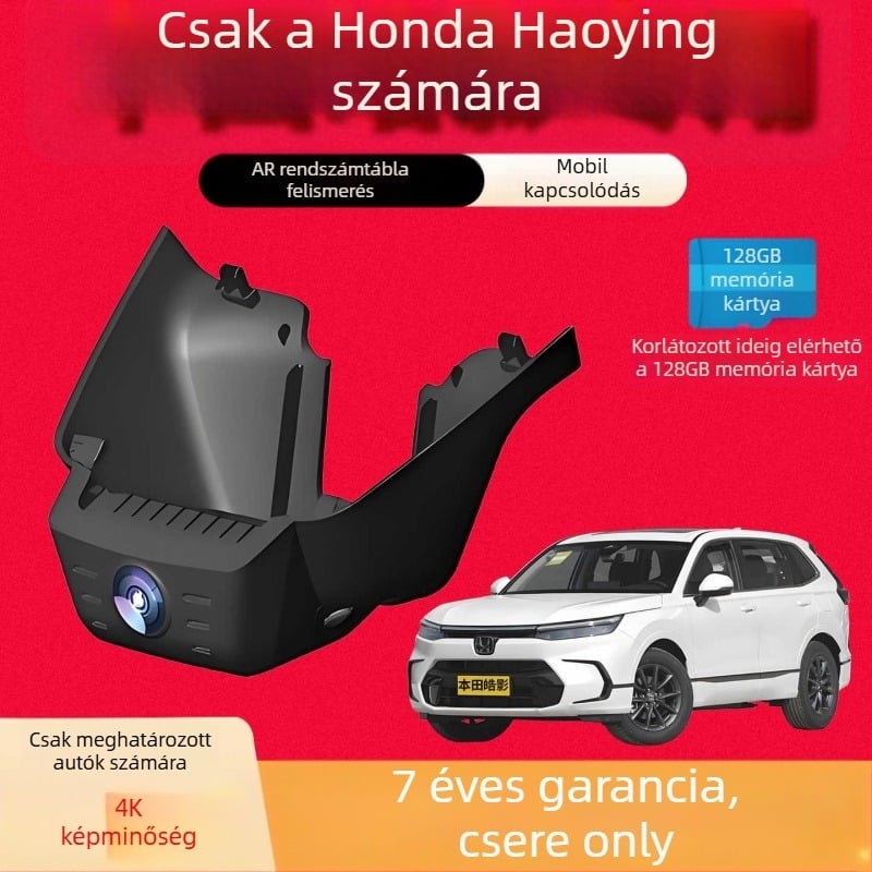 Honda Shadow rejtett fedélzeti kamera, vezeték nélküli 4K Ultra HD, első és hátsó duál felvétel, 170°-os széles látószög, F1.8 objektív, éjszakai látás