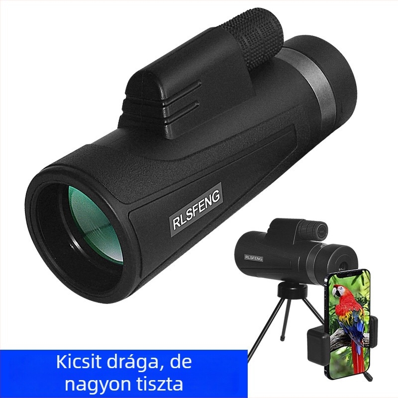 Monokuláris éjszakai látcső, 12× nagyítás, kilépő pupilla 4,2 mm, látómező 303 ft/1000 yd