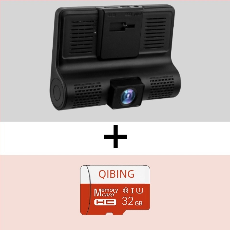 Háromlencsés dashcam, 1080p videó, 170° látómező, körkörös felvétel, Wi‑Fi