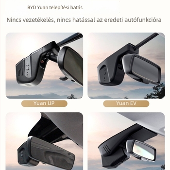 BYD Yuan Up Dash Cam — vezeték nélküli, 2160p Ultra HD, elöl és hátul kettős felvétel, 170°-os széles látószög, kijelző nélkül, 128GB, Vitality Edition, rejtett kivitel