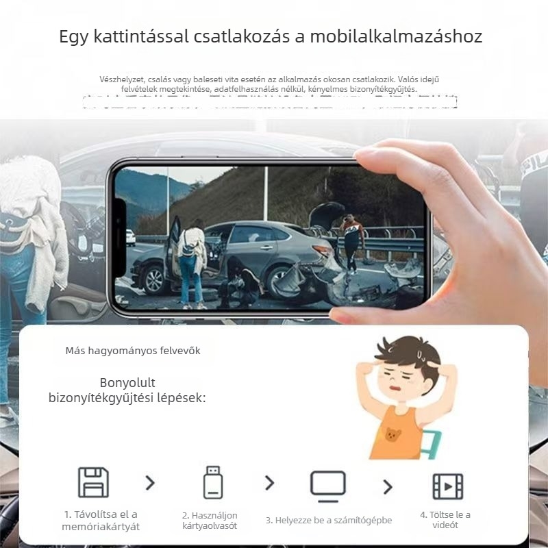 Dongfeng Peugeot 408/408X kettős kamerás autós dashcam, gyári minőség, rejtett beszerelés, 4G távoli hozzáférés, 2160p