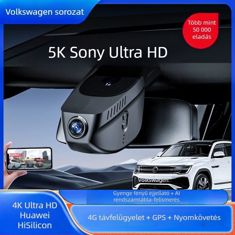 VW Tuyue autós dash cam, vezeték nélküli telepítés, rejtett rögzítés, éjszakai felvétel 2160p, 2025-ös modell