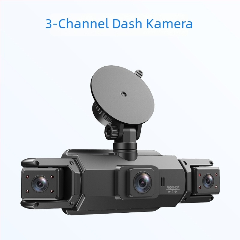 Négycsatornás autós dash cam 170° látószög, 1080p felbontás, 3,0 hüvelykes kijelző, Wi‑Fi (TF-kártya)