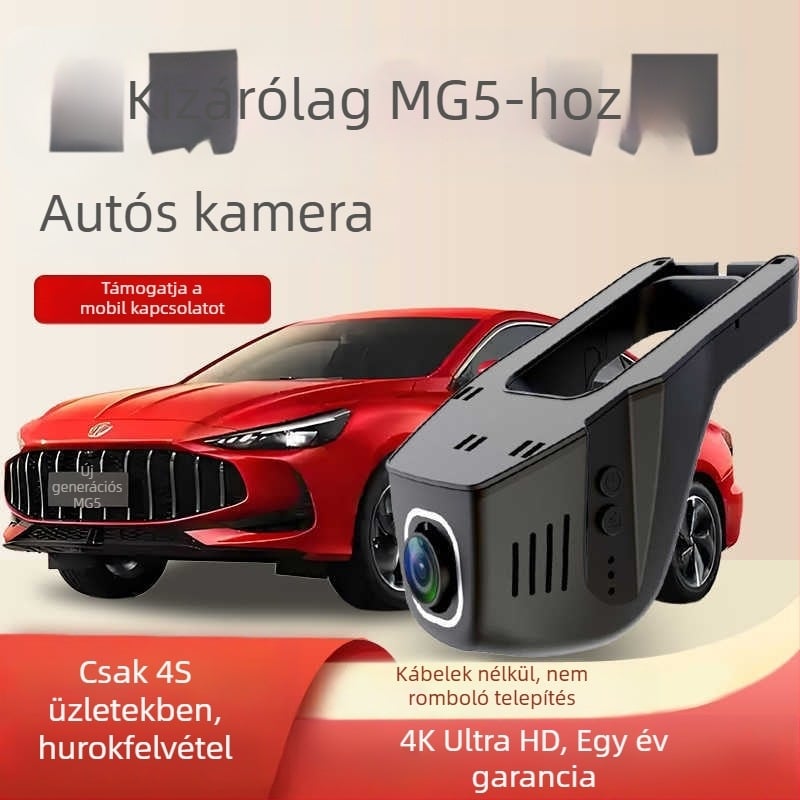 MG5 széleslátószögű autó DVR, elő- és hátsó kettős felvétel, 2160p felbontás, 170° látószög, USB adatátvitel