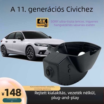 Honda Civic Xingyu dedikált dash cam, vezeték nélküli, 2025-ös új modell, HD éjszakai látás, rejtett típus, tizenegyedik generáció