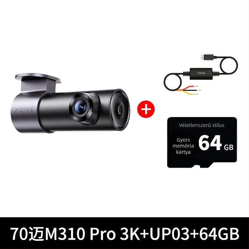 Autós menetregisztráló kamera M310Pro3K parkolásfigyeléssel, 1620P, F1.55, SD-kártya támogatás, USB-ellátás, kijelző nélkül