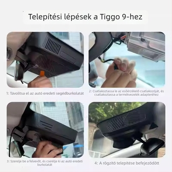 Chery Tiggo 9X dash kamera, 4K felbontás, rejtett vezeték nélküli telepítés, első és hátsó duál látószögű lencse, 2026-os modell