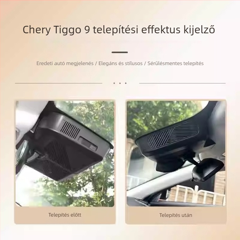 Chery Tiggo 9X dash kamera, 4K felbontás, rejtett vezeték nélküli telepítés, első és hátsó duál látószögű lencse, 2026-os modell