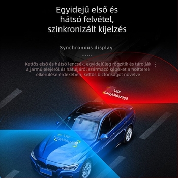 K5 autós visszapillantó tükrös dash cam, HD éjszakai látás, dupla objektív, érintőképernyő, előre és hátra felvétel