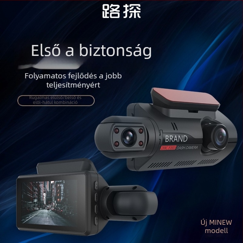 F7 Kétlencsés első-hátsó autó kamera - 1080p éjszakai látás, 170° széles látószög, 3,0 hüvelykes LCD