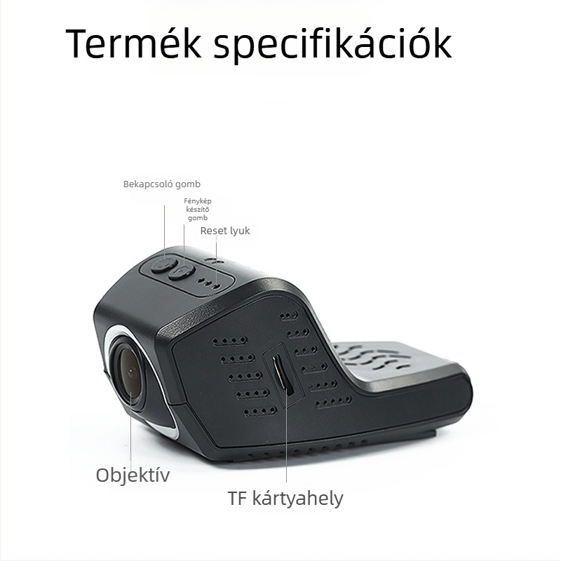 Rejtett szélvédőre szerelt autós dash cam, 1080p, Wi-Fi, hurkolt felvétel, 170° látószög