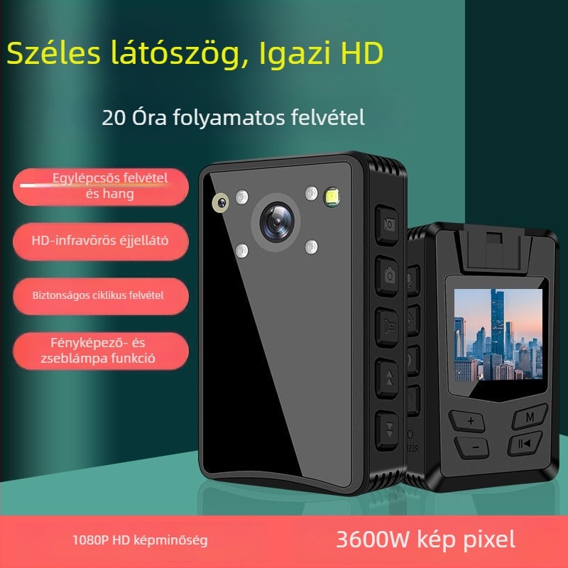 Kézben tartható robbanásbiztos rendvédelmi testkamera, HD éjszakai látással és infravörös felvétellel, kültéri használatra övcsipesszel