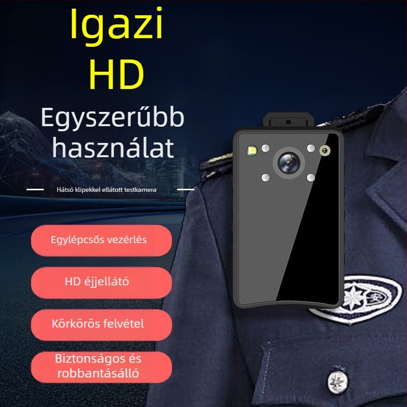 Kézben tartható robbanásbiztos rendvédelmi testkamera, HD éjszakai látással és infravörös felvétellel, kültéri használatra övcsipesszel