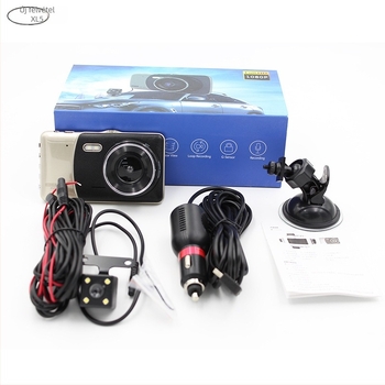 Duál-lencsés autós dash cam, 1080p, 170° látómező, ciklikus felvétel, visszafelé kép funkció