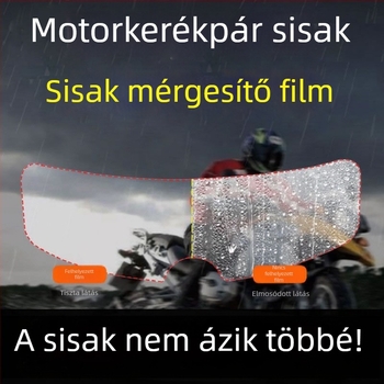 Sisak vizor fólia: páramentes és esőálló, univerzálisan illeszkedik teljes- és fél sisakokhoz, ABS anyag, testreszabható feldolgozás, magáncímke elérhető