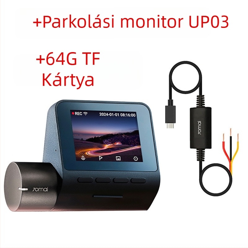 A510Lite dash kamera, 140° látószög, 1600P felbontás, Wi-Fi, Parkolás figyelés, 2.0 inch kijelző