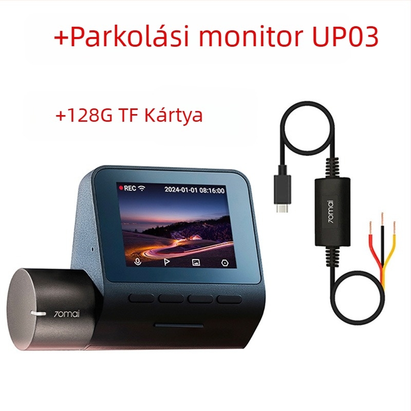 A510Lite dash kamera, 140° látószög, 1600P felbontás, Wi-Fi, Parkolás figyelés, 2.0 inch kijelző