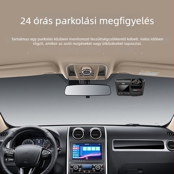 Elő- és hátsó duál felvételes autós kamera, 140° széles látómező, 1080p, hurok felvétel, USB/AV, TF-kártya, 2,0 hüvelykes kijelző