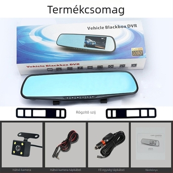 Éjszakai látású dash cam, elől és hátul dupla felvétel, 1080P, 170° széles látószög, 3,5 hüvelykes érintőképernyő, WiFi