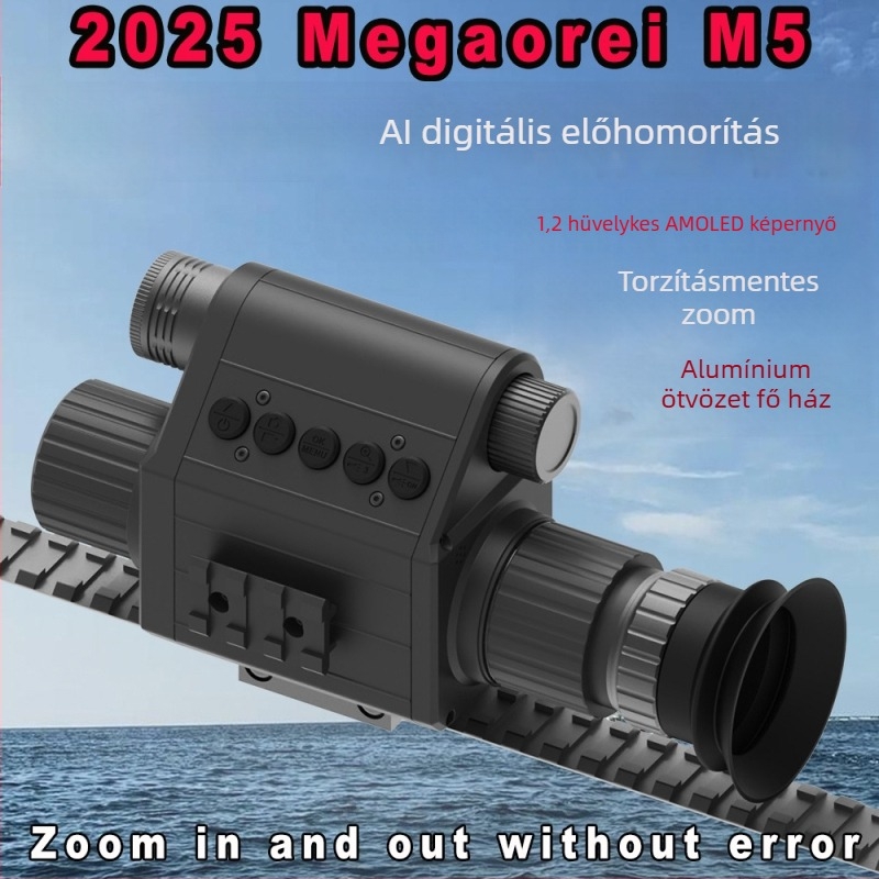 Megaorei M5 infravörös éjjellátó távcső 4-16x nagyítással, objektív 16/25/35/55 mm, 200-400 m látótávolság, tömeg 0,4 kg.