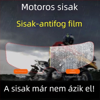 Motorkerékpár sisak vizorfilm nano membránnal – párásodás elleni, vízálló, univerzális, testre szabható