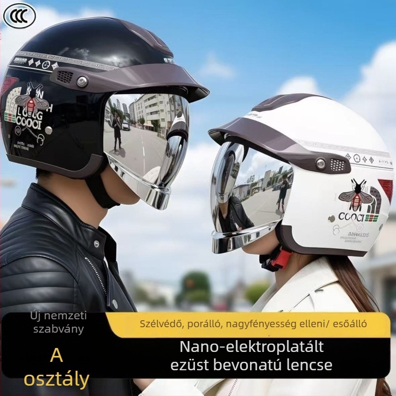 3C-hitelesített elektromos motorkerékpár sisak, uniszex, minden évszakra, fél sisak, téli meleg, szélvédett