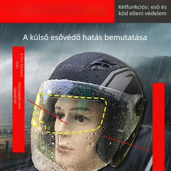 Páramentesítő sisak vizor fólia – univerzális, nano membrán, HD lencse, vízálló