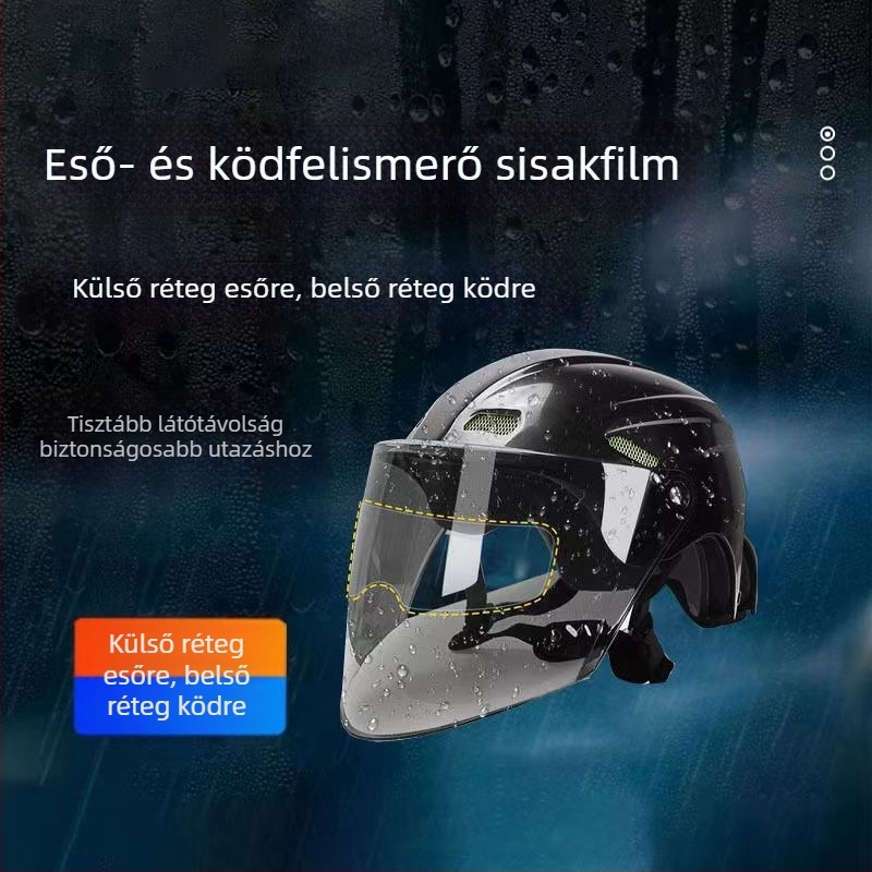 Páramentesítő sisak vizor fólia – univerzális, nano membrán, HD lencse, vízálló