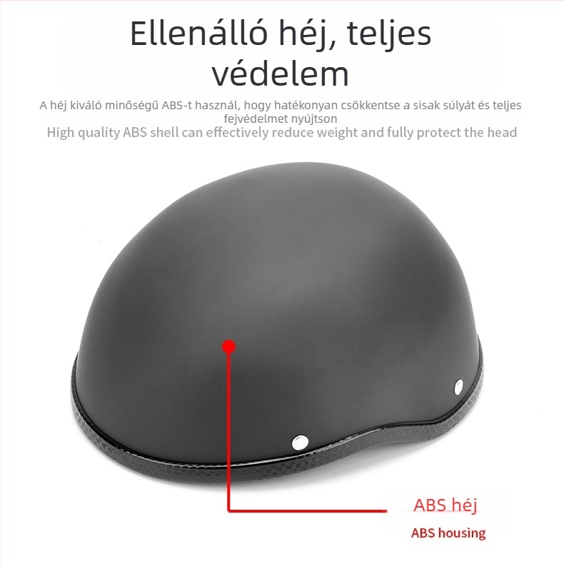 JS Retro Harley-stílusú fél sisak - uniszex, minden szezonban, PVC/ABS/hab, elektromos motorkerékpárhoz