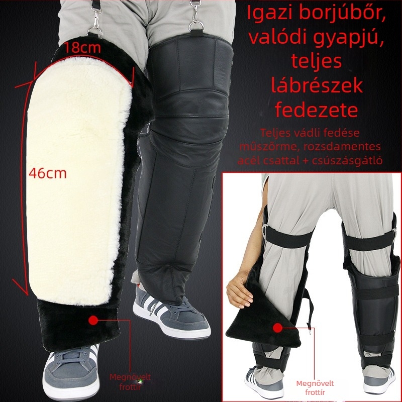 Motorkerékpár térdvédő – Huide, hosszú stílus, gyapjú-szigetelés, szélálló