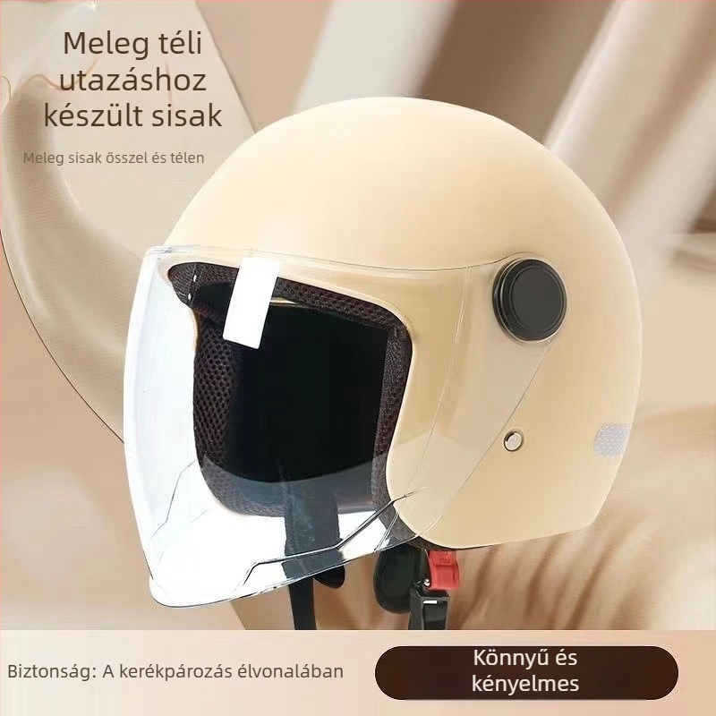 XJG ABS fél sisak elektromos járművekhez, uniszex felnőtteknek, mind az évszakokra, városi ingázáshoz