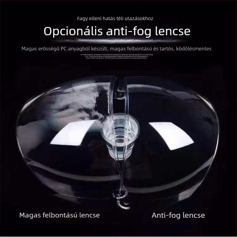 Motorkerékpár és elektromos járművek sisakvédő vizor, átlátszó, páramentes, HD felbontású, kopásálló, műanyag, 3C tanúsítvány 2017010201969674