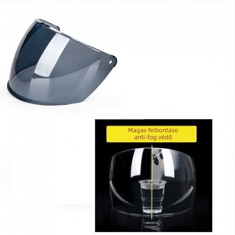 Motorkerékpár és elektromos járművek sisakvédő vizor, átlátszó, páramentes, HD felbontású, kopásálló, műanyag, 3C tanúsítvány 2017010201969674