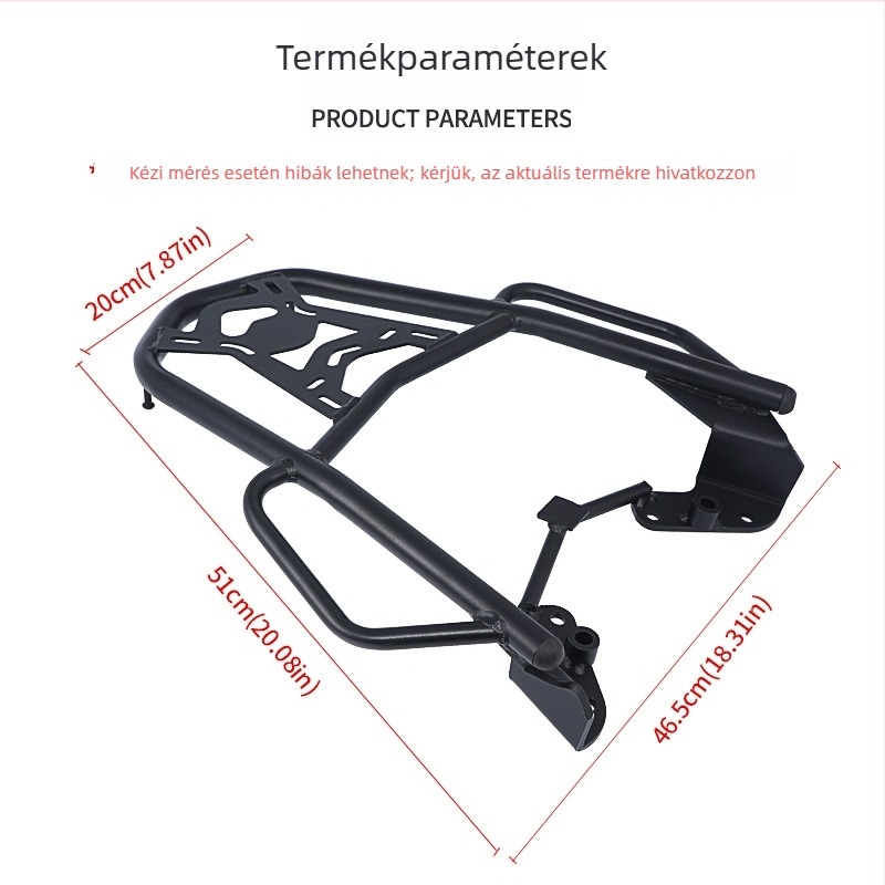 JS Hátsó csomagtartó alumínium ötvözetből Yamaha NMAX155 (2020–2024) - hátsó keret