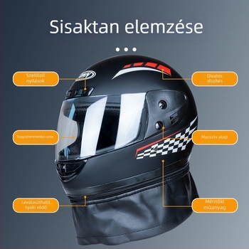 Teljes arcú sisak elektromos motorokra – AWN, PP anyag, 3C tanúsítvány 2023091105021111, testreszabás elérhető