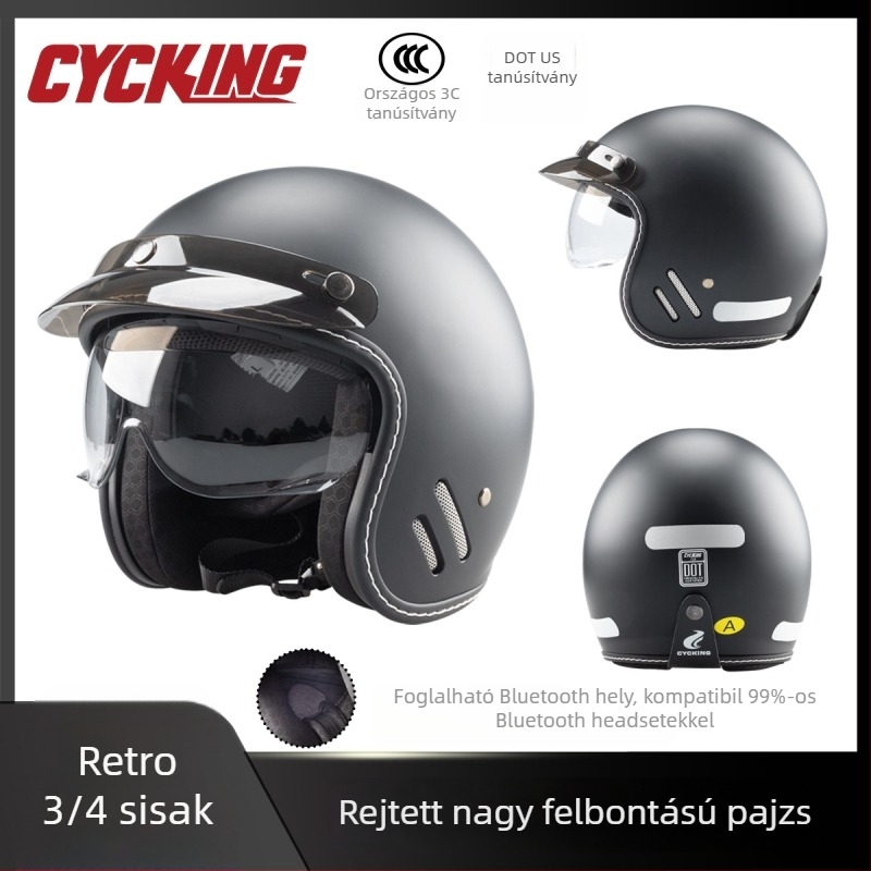 Evo 3/4 sisak motorkerékpárhoz - ABS, egész szezonos, megfelelő motorkerékpárok és elektromos robogók számára, 3C tanúsított (kód: 2025091105021949)