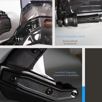 Motorkerékpár kormányvédő burkolat, univerzális kompatibilitás, PP/PC anyag