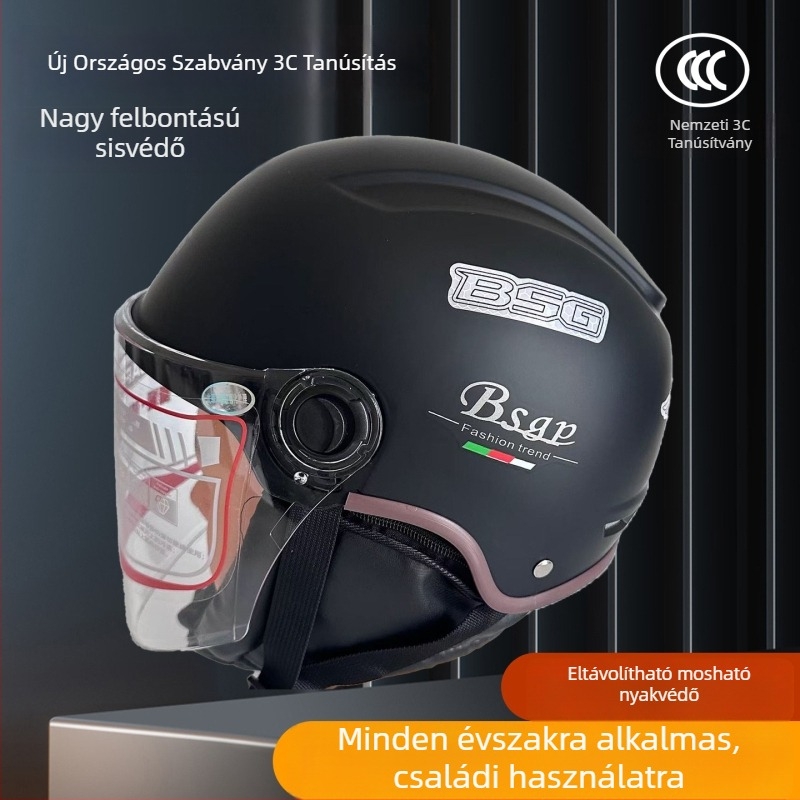 BSG fél sisak, ABS, 3C tanúsított, levehető, uniszex biztonsági sisak elektromos autókhoz és városi közlekedéshez