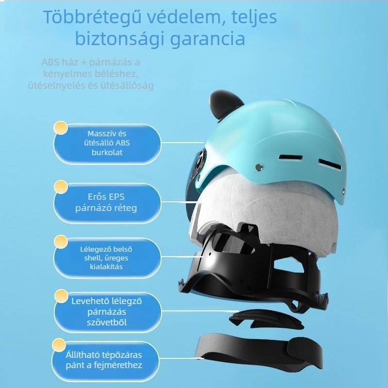 Gyerekeknek szóló versenysisak, ABS+PC, 3C minősítés, nyári használatra, uniszex