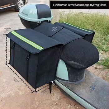 Xin Miao Vászon pannier elektromos kerékpárhoz – hátsó táska, tároló, Knight védőfelszerelés stílus